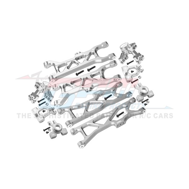 ALUMINUM FRONT C-HUBS,  FRONT+REAR KNUCKLE ARMS+FRONT &REAR LOWER ARMS--MAKS100