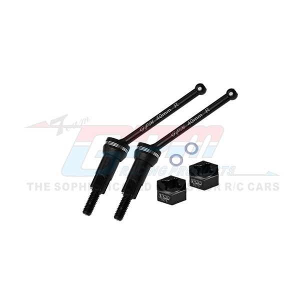 4140 MEDIUM CARBON STEEL REAR CVD DRIVE SHAFTS (40MM) WITH 7075 ALLOY WHEEL HEX--MGM040RS