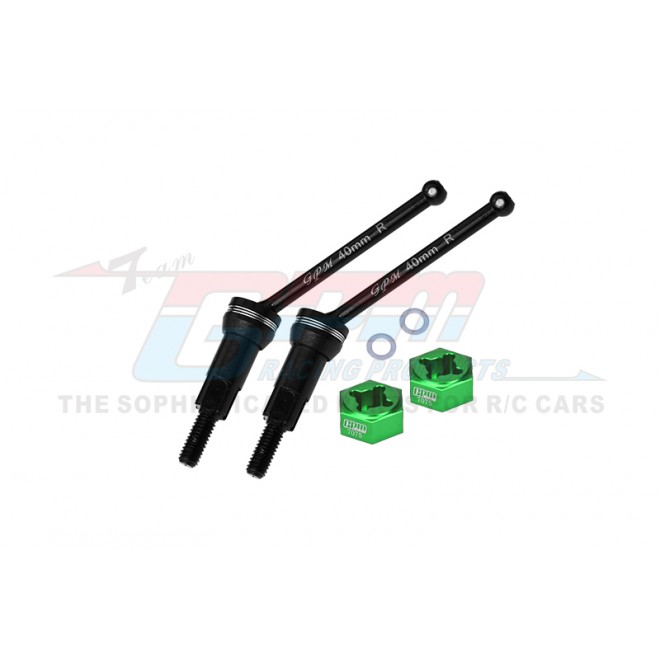 4140 MEDIUM CARBON STEEL REAR CVD DRIVE SHAFTS (40MM) WITH 7075 ALLOY WHEEL HEX--MGM040RS