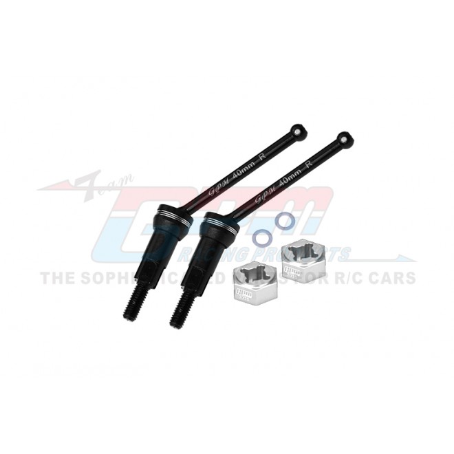 4140 MEDIUM CARBON STEEL REAR CVD DRIVE SHAFTS (40MM) WITH 7075 ALLOY WHEEL HEX--MGM040RS