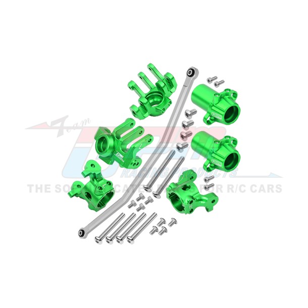 ALUMINUM FRONT C-HUBS + FRONT KNUCKLE ARM WITH STEERING ROD + REAR KNUCKLE ARM COMBO SET FOR AXIAL 1/10 RBX10