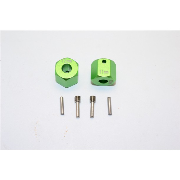 ALUMINIUM WHEEL HEX ADAPTERS 12MM X 11MM --SCX2010/1211