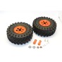 2.2 INCH RUBBER TIRES WITH ALUMINIUM BEADLOCK WEIGHTED WHEELS & 25MM HEX ADAPTERS --SCX2206H25