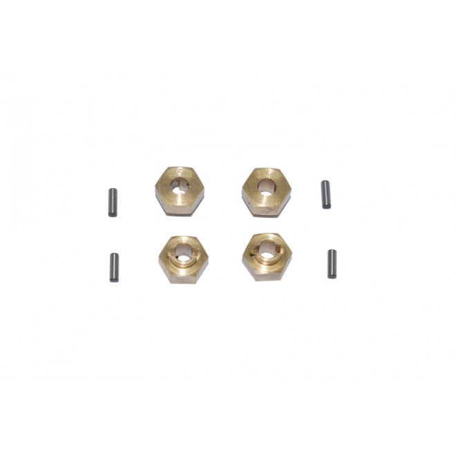 BRASS  HEX ADAPTERS 3.5MM THICK-8PC SET --SCX2410X/3.5