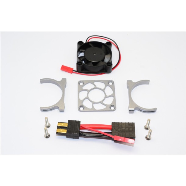 ALUMINIUM MOTOR HEATSINK WITH COOLING FAN - 1 SET (FOR SLASH 4X4 LCG VERSION)