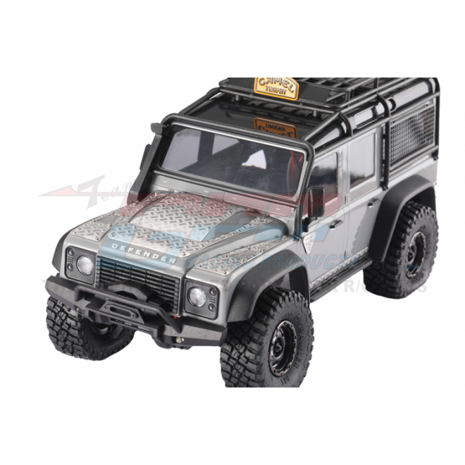 TRAXXAS 1/18 TRX-4M LAND ROVER DEFENDER STAINLESS STEEL DECORATIVE PLATE OF ENGINE COVER--TRX4MZSP4