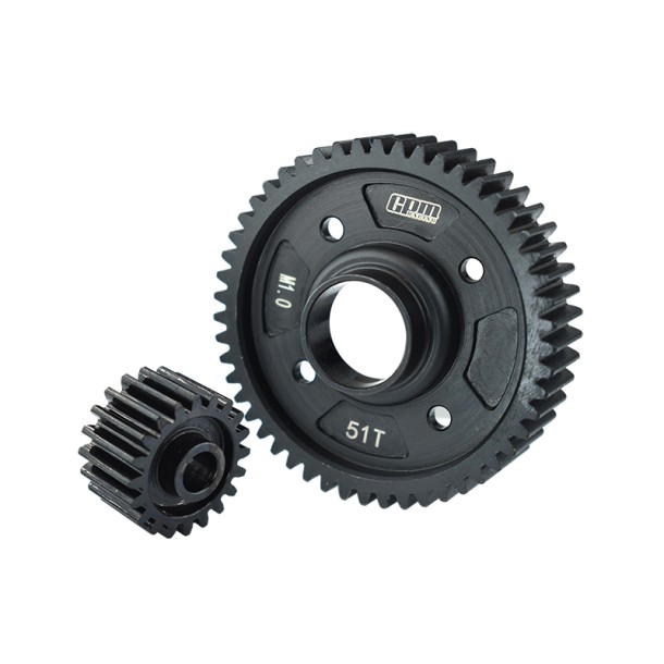 MEDIUM CARBON STEEL CENTER DIFF OUTPUT GEAR 51T AND INPUT GEAR 20T--TXM82051TS