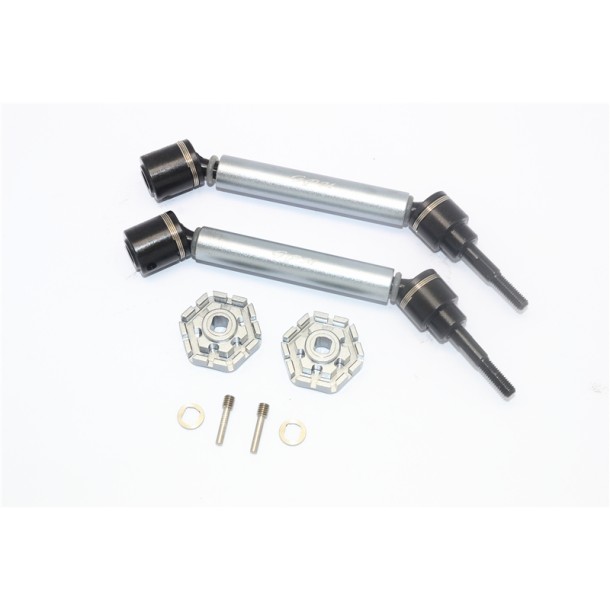 HARDEN STEEL+ALUMINUM FRONT/REAR ADJUSTABLE CVD DRIVE SHAFT+HEX ADAPTER--TXMS123HEX