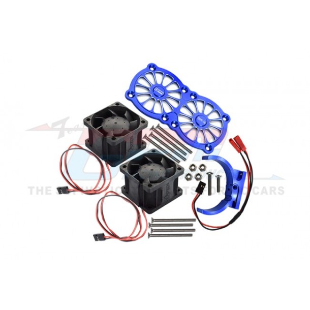 ALUMINUM 7075-T6 MOTOR HEATSINK WITH DUAL COOLING FAN AND ADJUSTABLE MOUNT--MAKX018FANB