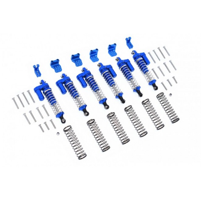 ALUMINUM  L-SHAPE PIGGY BACK SPRING DAMPERS 90MM+ADJUSTABLE DAMPER MOUNT (MULTIPLE POSITIONING HOLES) -42PC SET--TRX6090BZFRL