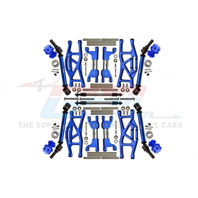 ALUMINUM F&R UPPER+LOWER ARMS+F&R ADJUSTABLE CVD DRIVE SHAFT+ALUMINUM 7075-T6 HEX ADAPTER+WHEEL LOCK+STAINLESS STEEL ADJUSTABLE FRONT STEERING TIE ROD（WIDENING KIT）--TXMS100N