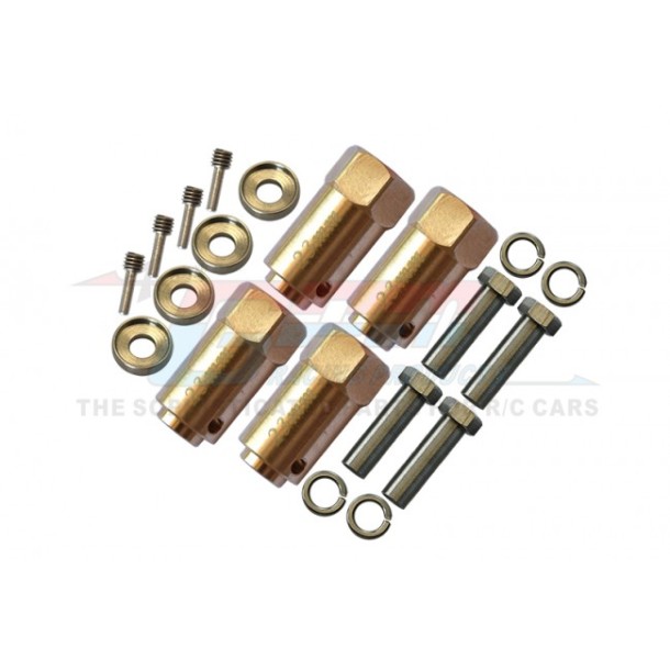 BRASS WHEEL HEX ADAPTERS 23MM--TRX4010X/23M