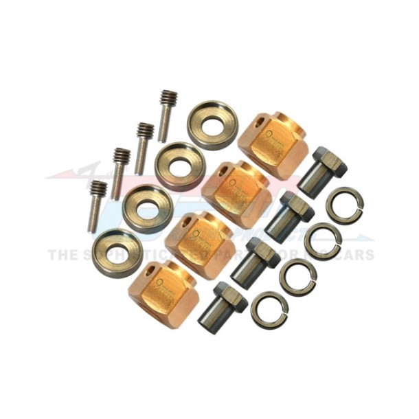 BRASS WHEEL HEX ADAPTERS 9MM--TRX4010X/9M