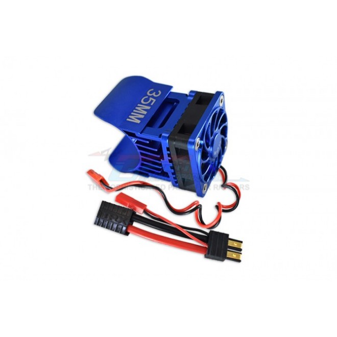 ALUMINUM 35MM MOTOR HEATSINK WITH COOLING FAN - 9PC SET--TRX4018FAN