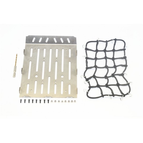 SCALE ACCESSORIES: STAINLESS STEEL PICK UP TRUCK BED CAP FOR TRX-6 MERCEDES (STYLE A+CARGO NET) -20PC SET--TRX6ZSP2A