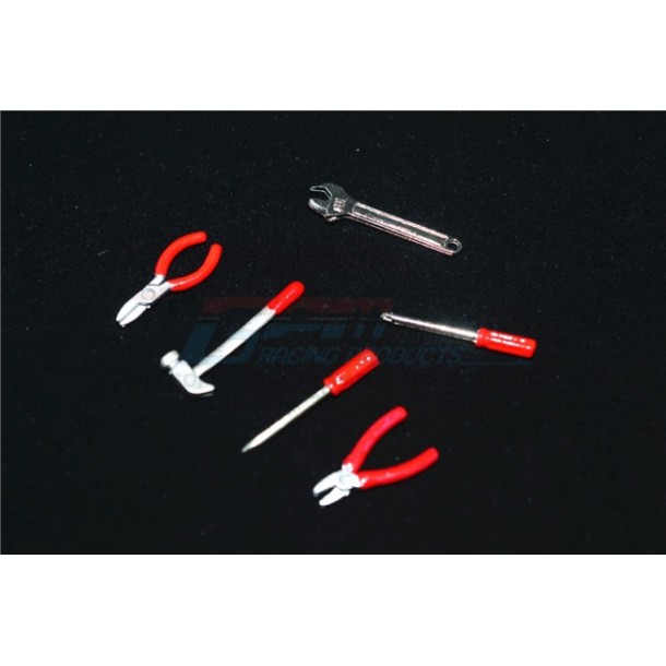 SCALE ACCESSORIES FOR CRAWLERS: METAL TOOLS -6PC SET--ZSP017