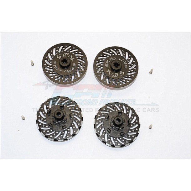 ALUMINIUM WHEEL HEX CLAW +2MM WITH BRAKE DISK-4PCS SET--ER0062MM/4