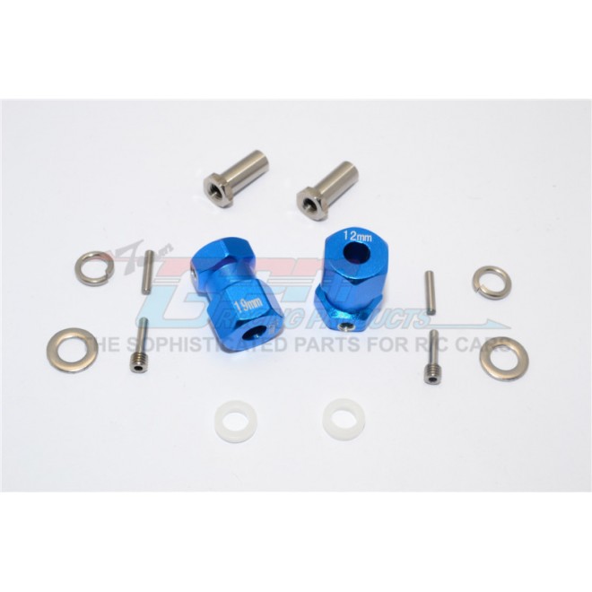 ALUMINIUM WHEEL HEX ADAPTER (INNER 5MM, OUTER 12MM, THICKNESS 19MM) - 2PCS SET--RR010/1219