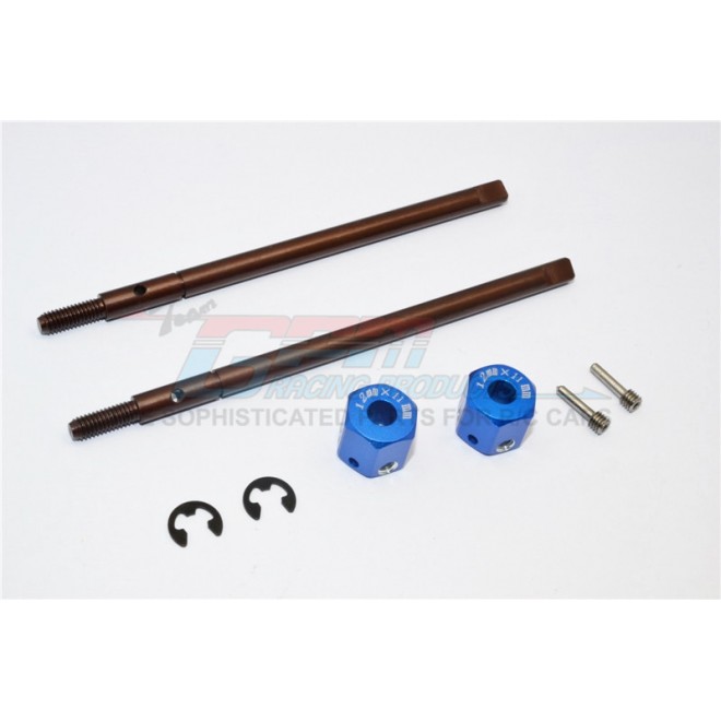 SPRING STEEL REAR DRIVE SHAFT (L98MM,  R102MM) WITH 11MM HEX ADAPTER FOR 5MM  WIDER - 2PCS SET--SW98102SR/+5