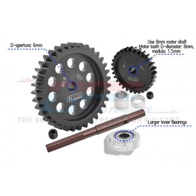 40Cr CARBON STEEL M1.5 SPUR GEAR 35T + MOTOR GEAR 30T--TXM3035TS