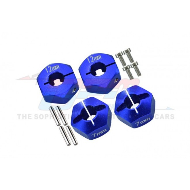 ALLOY HEX ADAPTER (12MMX7MM)-4PCS SET FOR AXIAL EXO,SCX10,WRAITH--AX010/12X7MM