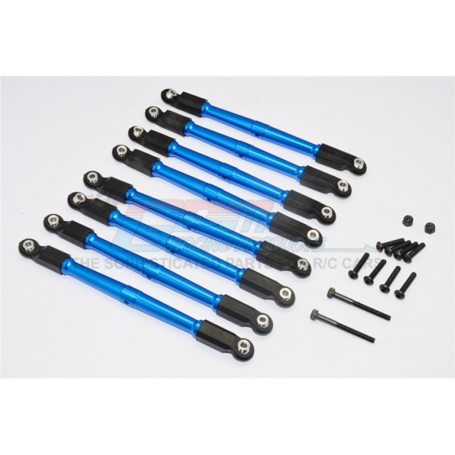 ALUMINIUM FRONT & REAR LINK PARTS (UPPER+LOWER) - 8PCS SET--WR4914