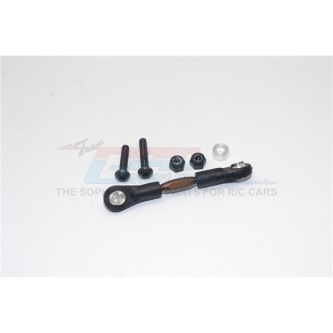 SPRING STEEL ADJUSTABLE SERVO TIE ROD  WITH BLACK PLASTIC ENDS - 1PC--YT024A