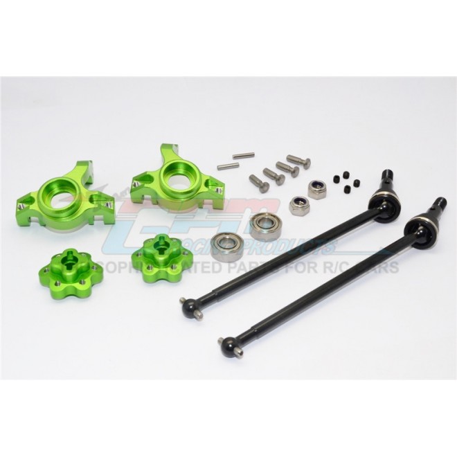 ALUMINIUM FRONT KNUCKLE ARM WITH HEX  ADAPTERS & STEEL FRONT CVD DRIVE SHAFT --YT102195S