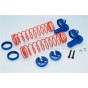 ALUMINIUM FRONT/REAR ADJUSTABLE L-SHAPE DAMPER COMPONENTS - 1SET   (2PCS OF ALUMINIUM SHOCK CAP,2PCS OF ALUMINIUM SPRING PERCH,2PCS OF ALUMINIUM LOWER RETAINER,2PCS OF COIL SPRING,2PCS OF ALUMINIUM COLLARS,2PCSOF HEX SCREWS)   Require to use with or