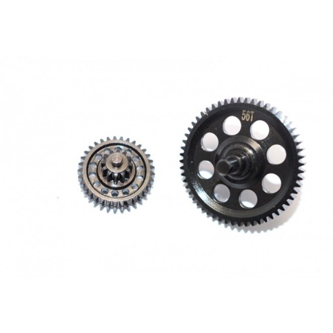 STEEL #45 SPUR GEAR 56T & DOUBLE SPEED REDUCTION GEARS- 2PC SET--SKXS56T1233T