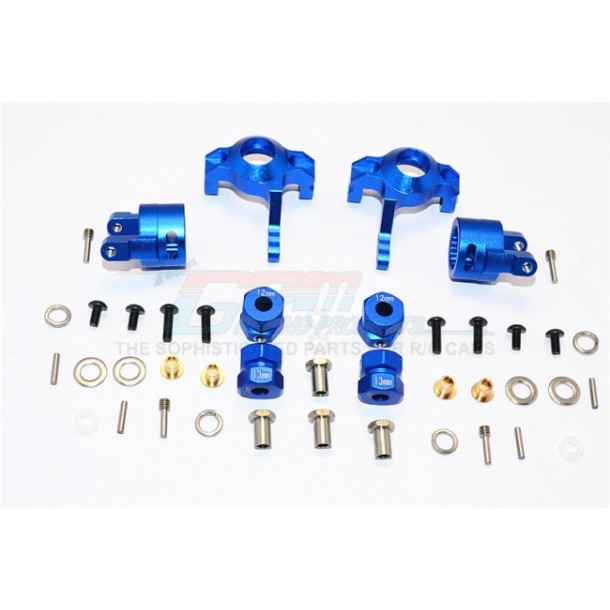 ALUMINIUM FRONT C-HUB & KNUCKLE ARM (5 DEGREE CASTER) - 4PCS SET (FOR RR10 BOMBER, WRAITH, WRAITH AX90045, SMT10 MONSTER JAM AX90055)--MJ019021/5D