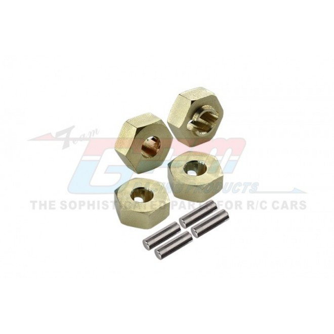 BRASS 3MM THICK WHEEL HEX HUBS SET--AX2410X/3.0