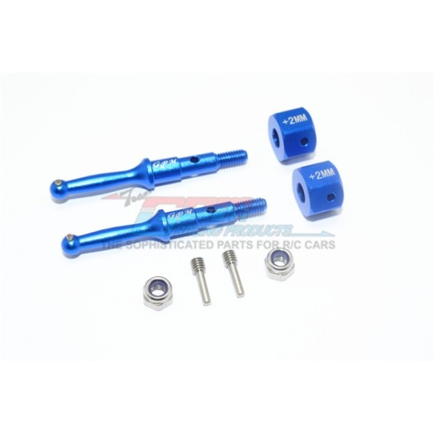 ALUMINUM REAR WHEEL SHAFT W. HEX ADAPTER (+2MM)--T3023R/+2MM