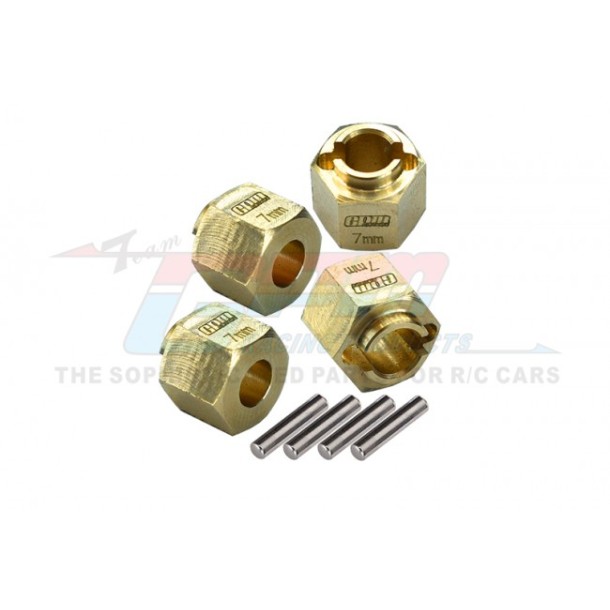 BRASS 7MM WHEEL HEX HUB EXTENDERS (+1.5MM)--TRX4M010X/7