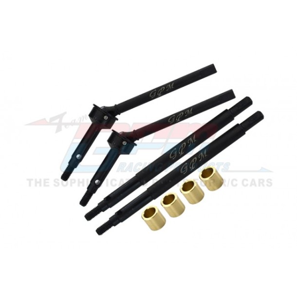 MEDIUM CARBON STEEL FRONT CVD AND (+5MM) REAR AXLE SHAFTS SET--TRX4M032S+5