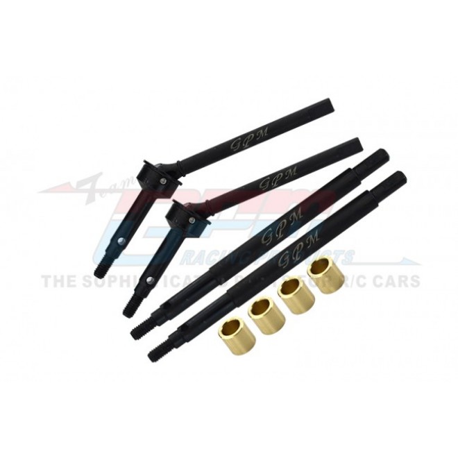 MEDIUM CARBON STEEL FRONT CVD AND (+5MM) REAR AXLE SHAFTS SET--TRX4M032S+5