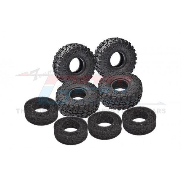 TRAXXAS TRX4M WIDEN 1.0 INCH HIGH ADHESIVE CRAWLER RUBBER TIRES 60MM x 25MM WITH FOAM INSERTS--TRX4MZSP1213