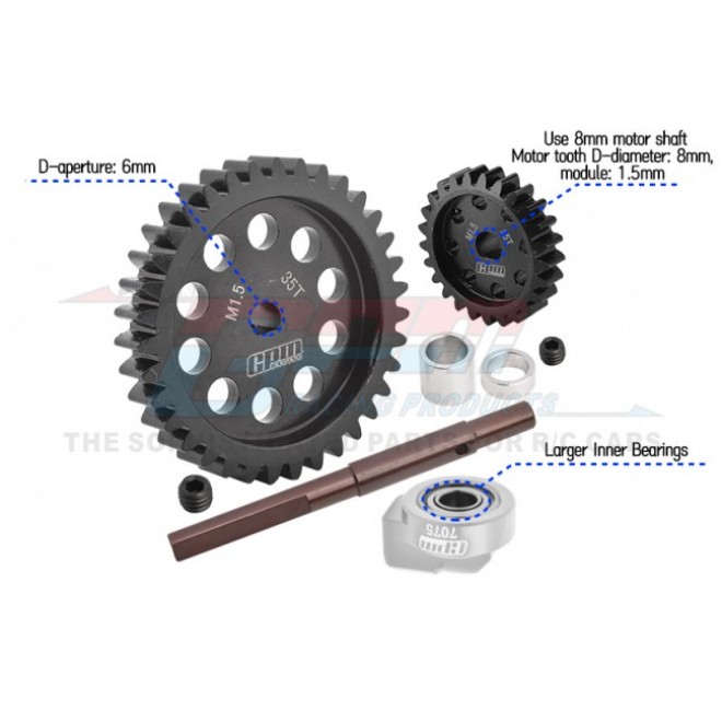 40Cr CARBON STEEL M1.5 SPUR GEAR 35T + MOTOR GEAR 25T--XRT2535TS