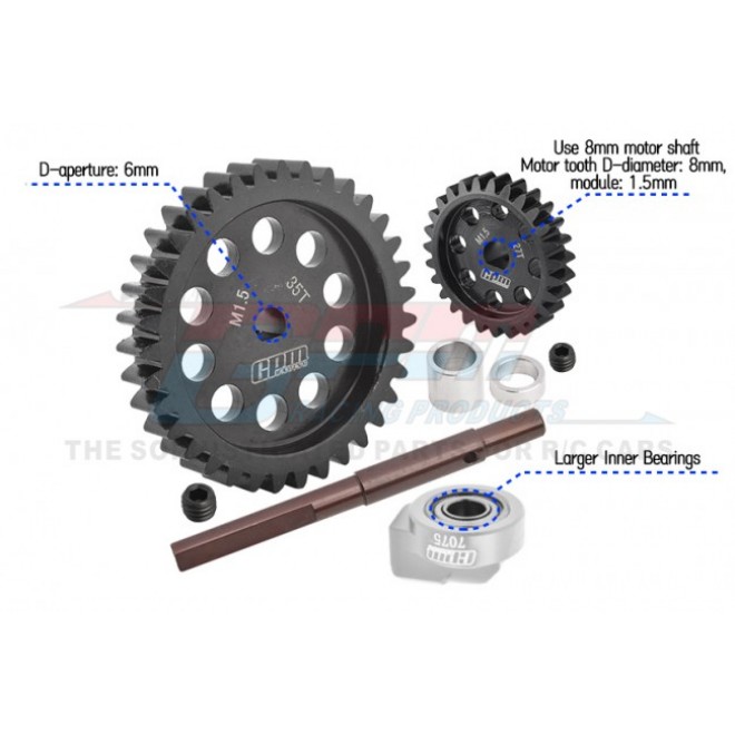 40Cr CARBON STEEL M1.5 SPUR GEAR 35T + MOTOR GEAR 27T--XRT2735TS