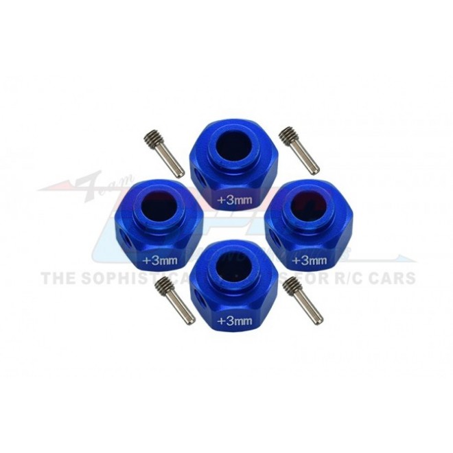 ALUMINUM WHEEL HEX ADAPTERS +3MM--SCX3010/+3M