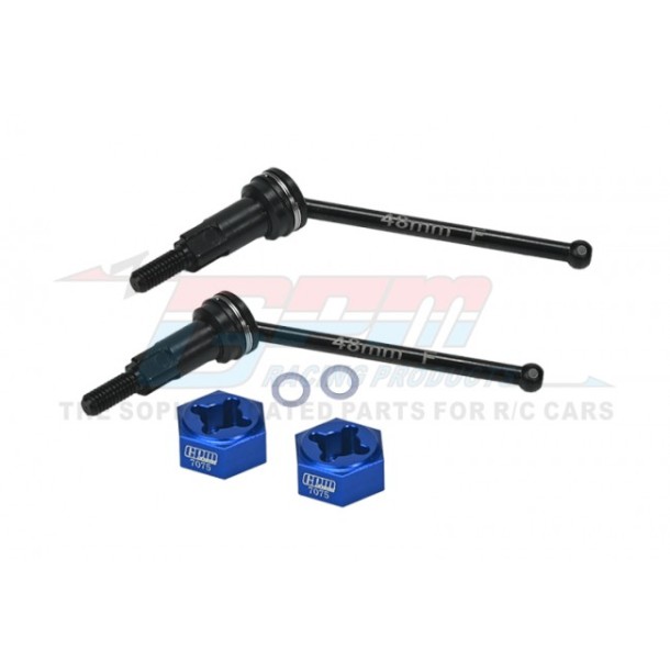 4140 MEDIUM CARBON STEEL FRONT / REAR CVD DRIVE SHAFTS WITH ALUMINUM 7075 WHEEL HEX--MGG048F/RS