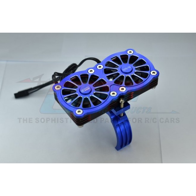 ALUMINUM 7075-T6 MOTOR HEATSINK WITH DUAL METAL FRAME COOLING FAN AND ADJUSTABLE MOUNT--MAKX018FANA