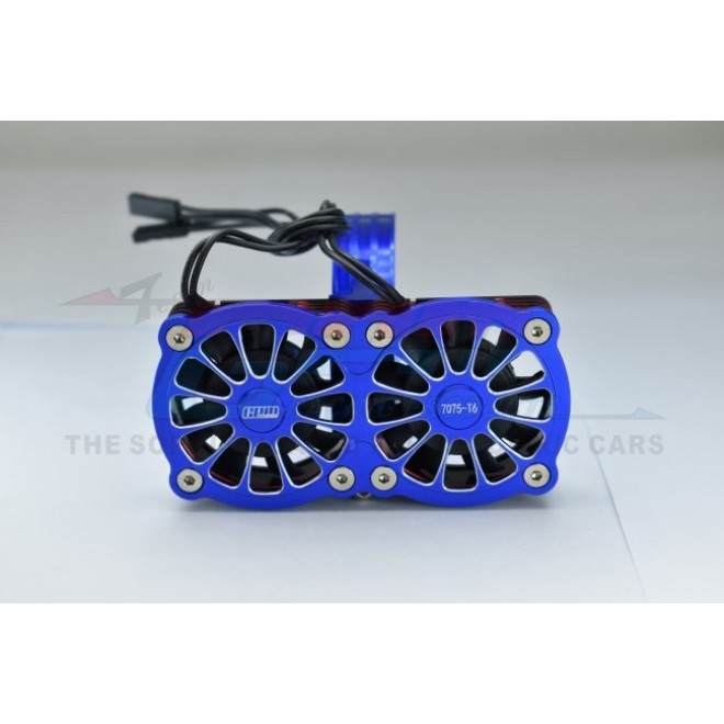 ALUMINUM 7075-T6 MOTOR HEATSINK WITH DUAL METAL FRAME COOLING FAN AND ADJUSTABLE MOUNT--MAKX018FANA