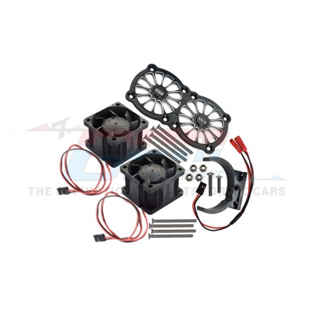 ALUMINUM 7075-T6 MOTOR HEATSINK WITH DUAL COOLING FAN AND ADJUSTABLE MOUNT--MAKX018FANB