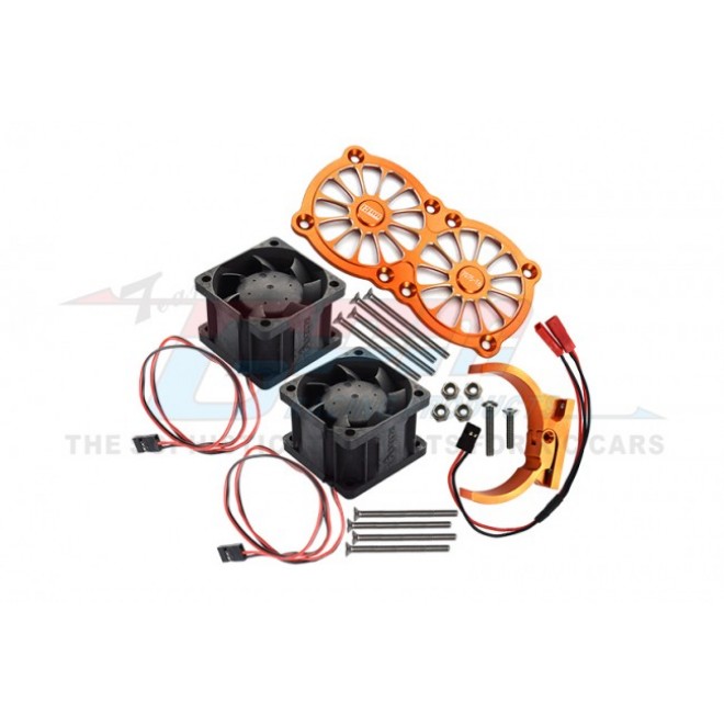 ALUMINUM 7075-T6 MOTOR HEATSINK WITH DUAL COOLING FAN AND ADJUSTABLE MOUNT--MAKX018FANB