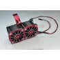 ALUMINUM 7075-T6 MOTOR HEATSINK WITH DUAL COOLING FAN AND ADJUSTABLE MOUNT--MAKX018FANB