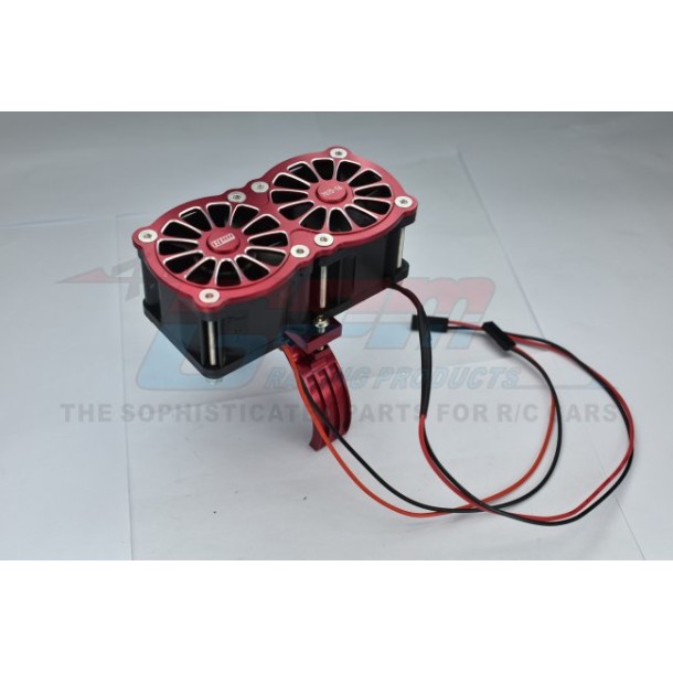 ALUMINUM 7075-T6 MOTOR HEATSINK WITH DUAL COOLING FAN AND ADJUSTABLE MOUNT--MAKX018FANB