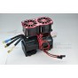 ALUMINUM 7075-T6 MOTOR HEATSINK WITH DUAL COOLING FAN AND ADJUSTABLE MOUNT--MAKX018FANB