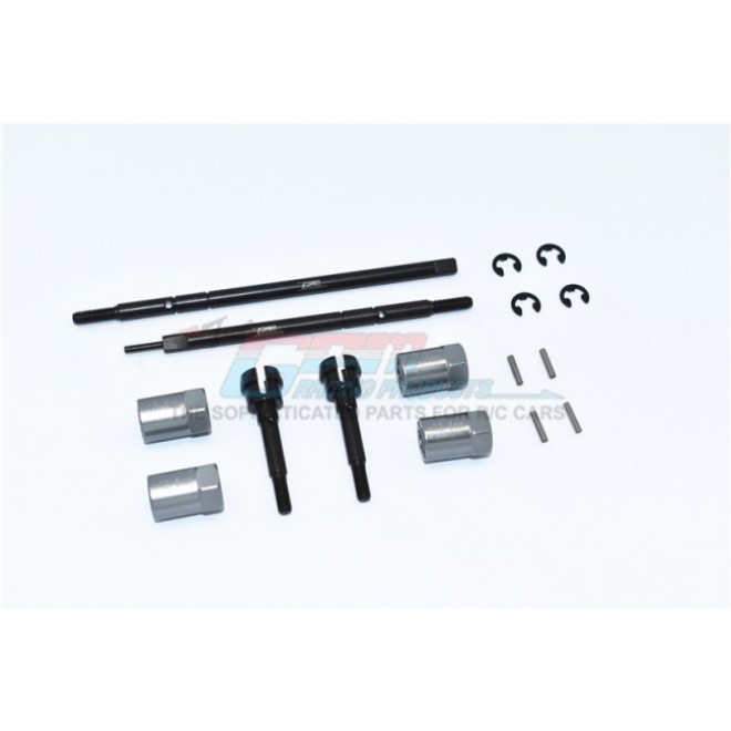 HARDEN STEEL #45 FRONT CVD JOINT+REAR DRIVE SHAFT + ALUMINUM 12.5MM WIDER HEX - 16PC SET--CC2237S+12.5