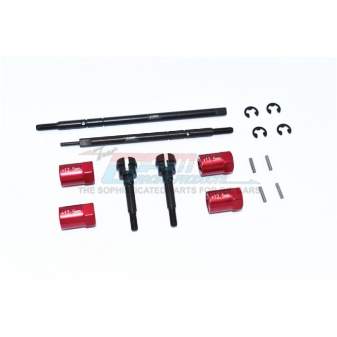 HARDEN STEEL #45 FRONT CVD JOINT+REAR DRIVE SHAFT + ALUMINUM 12.5MM WIDER HEX - 16PC SET--CC2237S+12.5